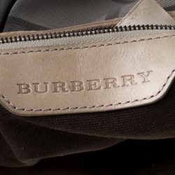 Pre Owned Burberry Beige Nova Check Coated Canvas Small Brooklyn Hobo