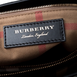 Pre Owned Burberry Black Leather Brogues Banner Fringe Tote