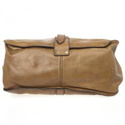 Pre Owned Burberry Brown Leather Chain Medium Tote