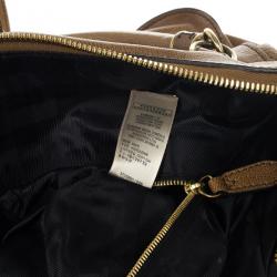 Pre Owned Burberry Brown Leather Chain Medium Tote