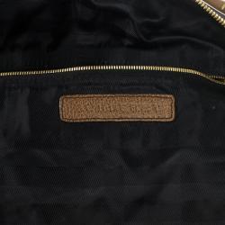 Pre Owned Burberry Brown Leather Chain Medium Tote