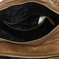 Pre Owned Burberry Brown Leather Chain Medium Tote