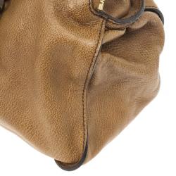 Pre Owned Burberry Brown Leather Chain Medium Tote