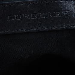 Pre Owned Burberry Black Canvas House Small Check Tote