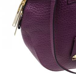 مملوكة مسبقًا حقيبة يد بولنج بربري هيرتيدج جلد بنفسجي متوسطة
