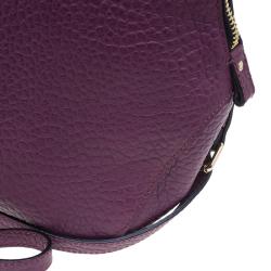 مملوكة مسبقًا حقيبة يد بولنج بربري هيرتيدج جلد بنفسجي متوسطة