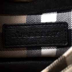 مملوكة مسبقًا Burberry Black House Check Fabric and Leather Crossbody Bag