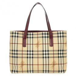 Pre Owned Burberry Beige London Haymarket PVC Tote