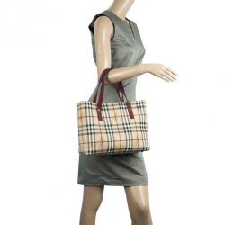 Pre Owned Burberry Beige London Haymarket PVC Tote