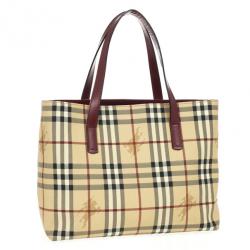 Pre Owned Burberry Beige London Haymarket PVC Tote