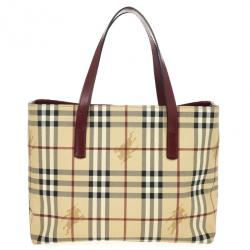 Pre Owned Burberry Beige London Haymarket PVC Tote