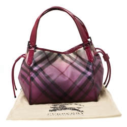 Pre Owned Burberry Burgundy Ombre Supernova Check PVC Bilmore Tote