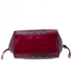 Pre Owned Burberry Burgundy Ombre Supernova Check PVC Bilmore Tote