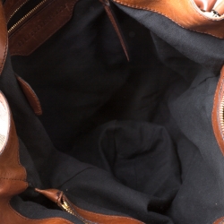 Pre Owned Burberry Brown House Check Canvas and Leather Medium Bridle Gosford Hobo