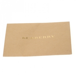 Pre Owned Burberry Navy Blue Leather and House Check Fabric Small Banner Tote