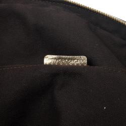 Pre Owned Burberry Metallic Gold Woven Top Handle Bag