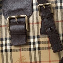 مملوكة مسبقًا Burberry Beige/Brown Haymarket Check PVC and Leather Tote