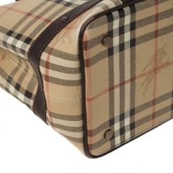مملوكة مسبقًا Burberry Beige/Brown Haymarket Check PVC and Leather Tote