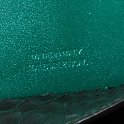 Pre Owned Burberry Dark Green Python Front Pocket Crossbody Bag