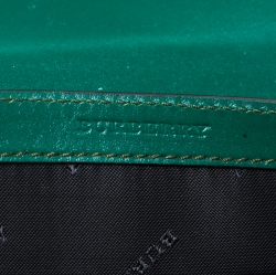 Pre Owned Burberry Dark Green Python Front Pocket Crossbody Bag