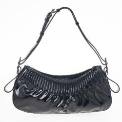 Pre Owned Burberry Black Patent Shoulder Bag