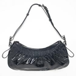 Pre Owned Burberry Black Patent Shoulder Bag