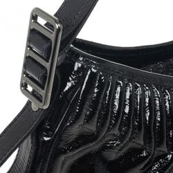 Pre Owned Burberry Black Patent Shoulder Bag