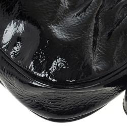 Pre Owned Burberry Black Patent Shoulder Bag