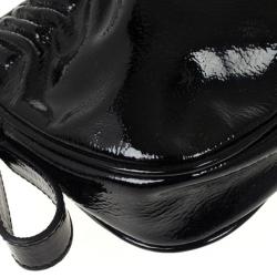 Pre Owned Burberry Black Patent Shoulder Bag