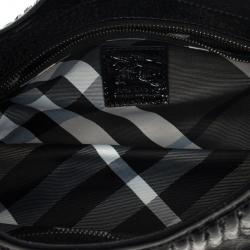 Pre Owned Burberry Black Patent Shoulder Bag