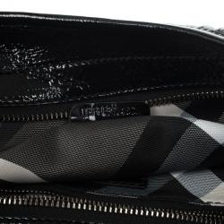 Pre Owned Burberry Black Patent Shoulder Bag