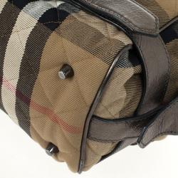 مملوكة مسب قًا Burberry Metallic Quilted House Check Manor Satchel
