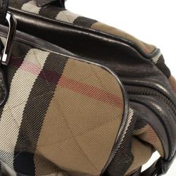 مملوكة مسبقًا Burberry Metallic Quilted House Check Manor Satchel