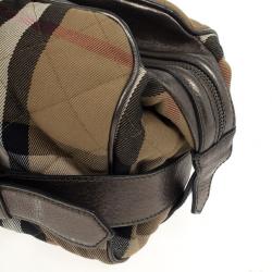 مملوكة مسبقًا Burberry Metallic Quilted House Check Manor Satchel
