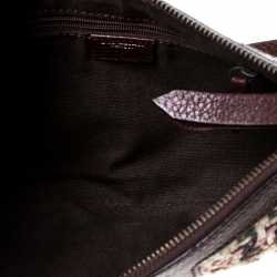 Pre Owned Burberry Multicolor Wool and Leather Shoulder Bag