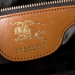 Pre Owned Burberry Brown Quilted Leather Manor Satchel 