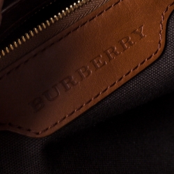 Pre Owned Burberry Brown Smoked Check PVC and Leather Walden Hobo 