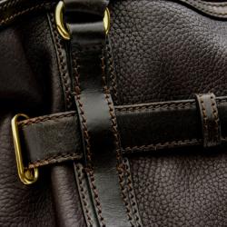 Pre Owned Burberry Black Leather Top Handle Bag