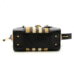 Pre Owned Burberry Quilted House Check Mini Manor Satchel Handbag