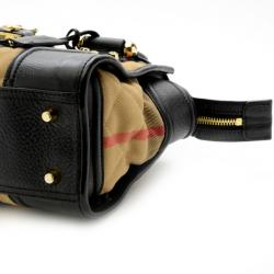 Pre Owned Burberry Quilted House Check Mini Manor Satchel Handbag