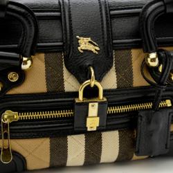 Pre Owned Burberry Quilted House Check Mini Manor Satchel Handbag