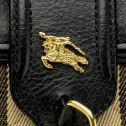 Pre Owned Burberry Quilted House Check Mini Manor Satchel Handbag