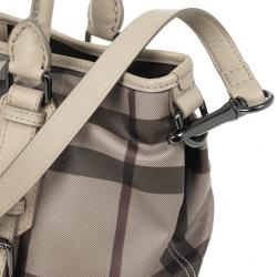 Pre Owned Burberry New Check Lowry Tote Bag