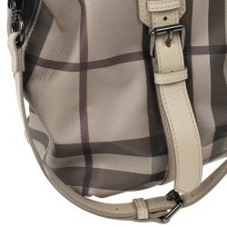 Pre Owned Burberry New Check Lowry Tote Bag