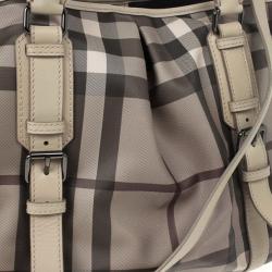 Pre Owned Burberry New Check Lowry Tote Bag