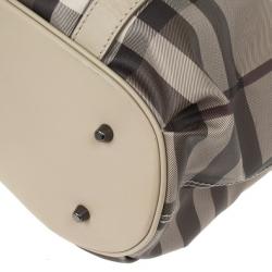 Pre Owned Burberry New Check Lowry Tote Bag