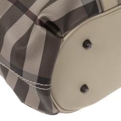 Pre Owned Burberry New Check Lowry Tote Bag