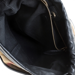 Pre Owned Burberry Black House Check Canvas and Leather Little Crush Crossbody Bag