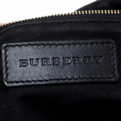 Pre Owned Burberry Black House Check Canvas and Leather Little Crush Crossbody Bag