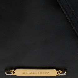 Pre Owned Burberry Black House Check Canvas and Leather Little Crush Crossbody Bag